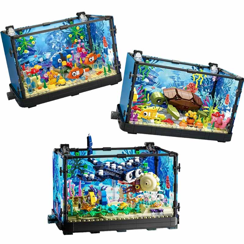 Fish Toys For Aquarium - Zestaw klocków do budowy akwarium ze