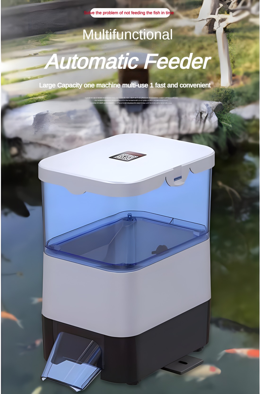 Aquarium Fish Feeder Automatic - Automatyczny karmnik solarny EVNICE, inteligentny karmnik
