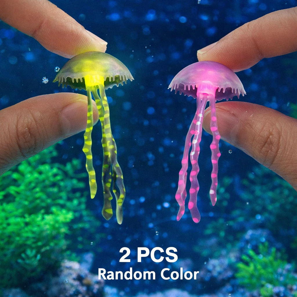 Fish Toys For Aquarium - Świecące Meduzy Symulacyjne 2 szt. Losowy