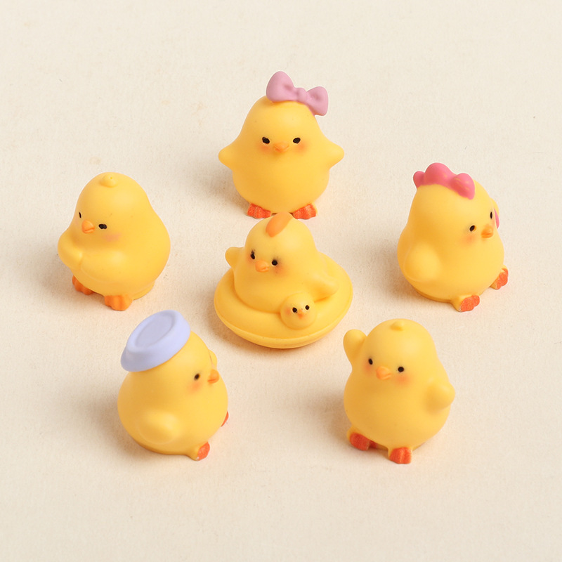 Fish Toys For Aquarium - 6 szt. Urocze żywiczne mini figurki