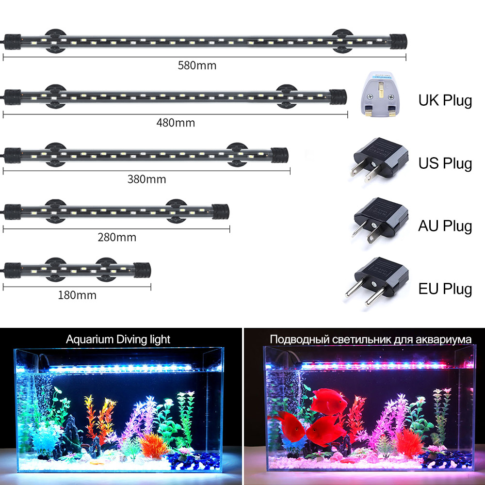 Aquarium Fish Light Lamp - 90-260V oświetlenie do akwarium LED wodoodporny