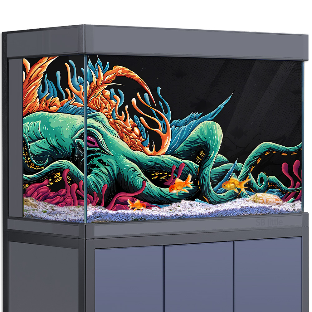 Naklejka w tle akwarium - Octo – Aquarium Fish Monster recenzja i cena