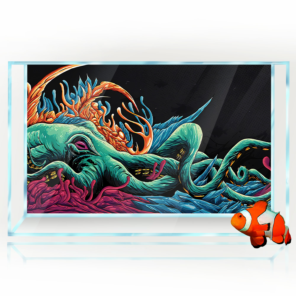 Naklejka w tle akwarium - Octo – Aquarium Fish Monster recenzja i cena
